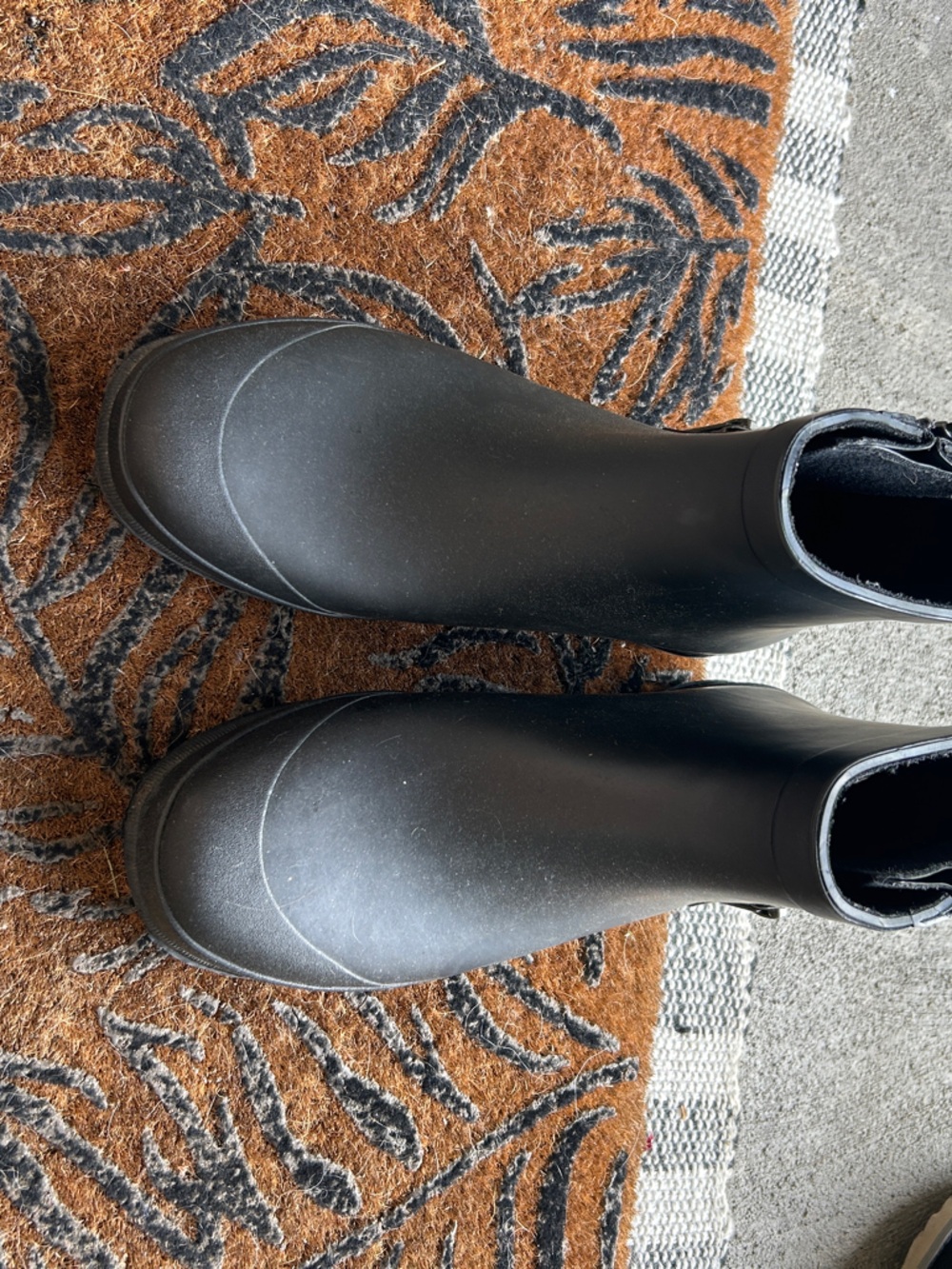 Matte Black Ankle Rain Boots